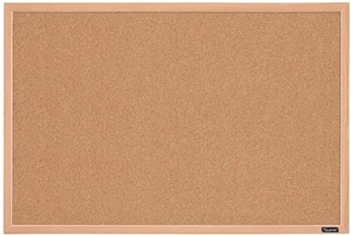 Quartet 23" x 35" Framed Corkboard, Oak - Appears New   - Lot 487