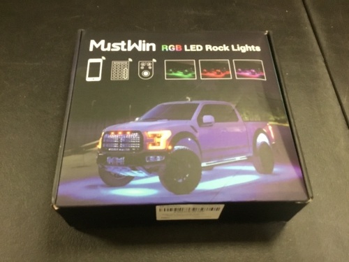 MustWin RGB LED Rock Lights Multicolor Neon Underglow, 8 Pods - Appears New - Lot 517