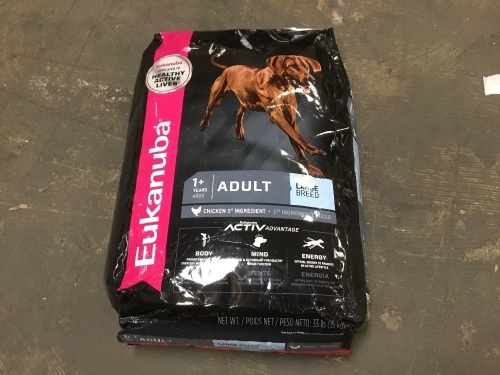 Eukanuba Adult Dry Dog Food Chicken Large Breed 33lb - Appears New  - Lot 519