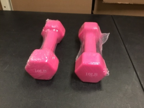 10lb Dumbbell Hand Weights, Pink, Set of 2 - Appear New - Lot 528