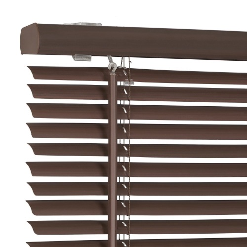 Lot of (2) Achim GII Deluxe Sundown Indoor Cordless Mahogany Vinyl 1" Room Darkening Window Mini Blinds, 64" L x 46" W - Appear New  - Lot 614