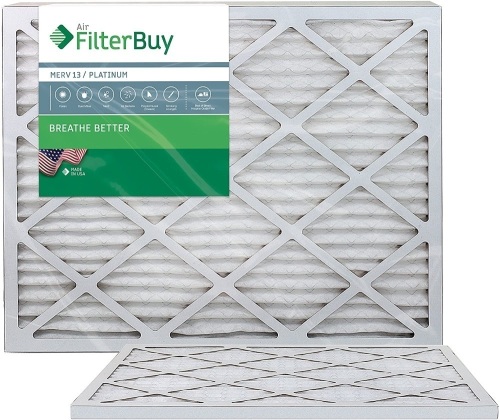 FilterBuy 24x30x1 Air Filter MERV 13 Platinum, Pleated HVAC AC Furnace Filters, 2 Pack - Appears New  - Lot 625