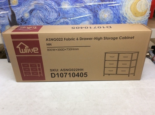 Fabric 6 Drawer Storage Cabinet - Appears New  - Lot 633
