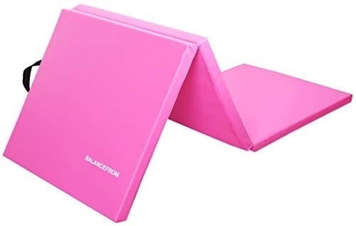 BalanceFrom 1.5" Thick Tri-Fold Folding Exercise Mat with Carrying Handles, Pink - Appears New  - Lot 639