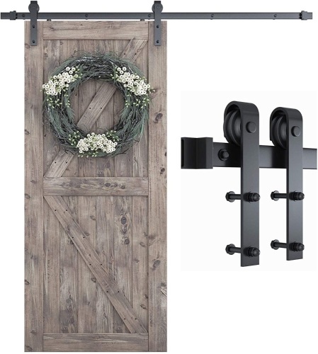 SMARTSTANDARD 6.6 Foot One-Piece Track Sliding Barn Door Hardware Kit, Fit 36"-40" Wide Door Panel - New/Unopened  - Lot 647