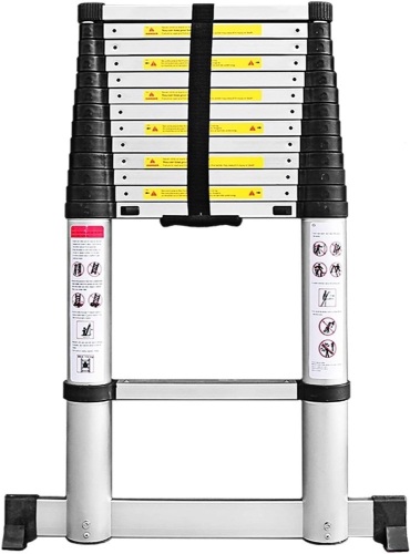 15.5 FT Aluminum Telescoping Extension Ladder with Stabilizer Bar - Appears New  - Lot 653