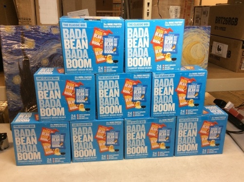 Lot of (9) Bada Bean Bada Boom The Classic Box Variety Pack, Crunchy Roasted Broad Bean Snacks,1 Ounce, 24 Ct - Appear New  - Lot 733