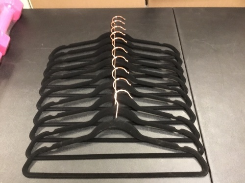 Lot of (10) Black Velvet Hangers - Appear New - Lot 804