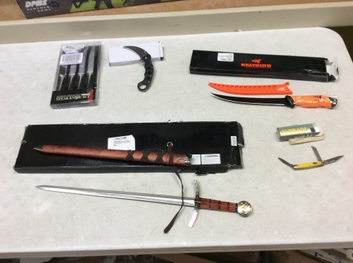 Lot of Knives and Sword, See Pics & Lot Description for Details - Appear New  - Lot 818