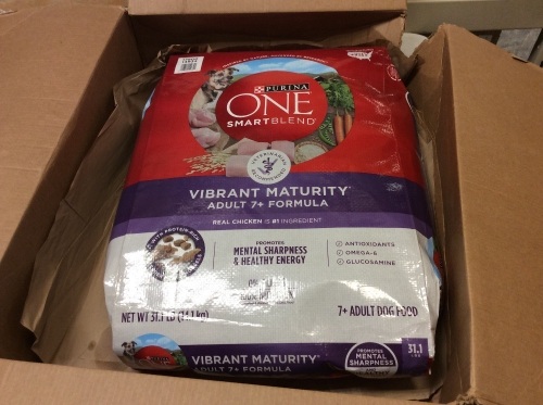 Purina ONE SmartBlend Vibrant Maturity Adult 7+ Formula Dog Food 31.1 Lb - New  - Lot 823
