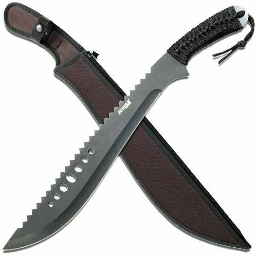Fixed Blade Machete 21" Jungle Master Full Tang Black Tactical W/ Sheath Jm-031B - Appears New  - Lot 831