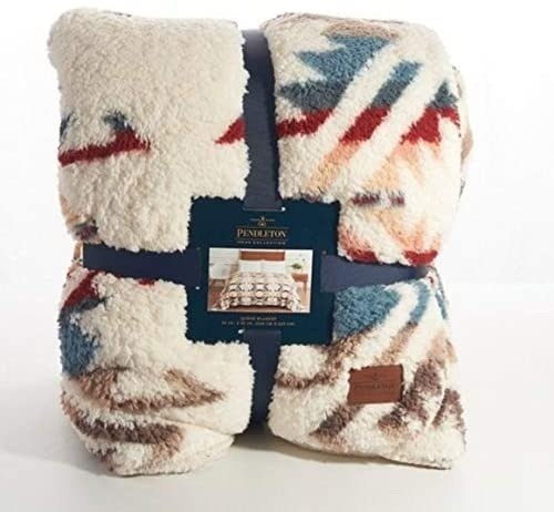 Pendleton White Sands Multi Sherpa Blanket King Size - Appears New   - Lot 849