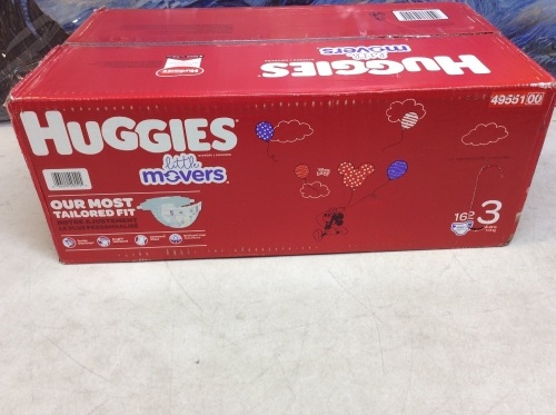 Huggies Little Movers Baby Diapers, Size 3, 162 Ct - New   - Lot 850