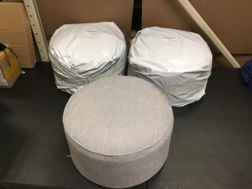 Lot of (3) Thick Meditation Floor Pillows with Handles, Gray - Appear New - Lot 853