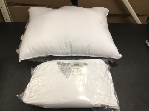Lot of (2) Amazon Basics Down Alternative Bed Pillows, Firm Density, Standard - Appear New  - Lot 863