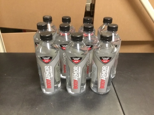 Lot of (11) BODYARMOR SportWater Alkaline Water, pH 9+, Electrolytes, 1 Liter - Appear New   - Lot 902