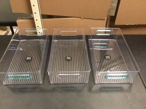 Lot of (3) mDesign Plastic Storage Bins - E-Comm Return, Appear New - Lot 906