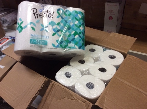 Amazon Brand Presto! Flex-a-Size Paper Towels, Huge Roll, 2 Packs of 6 - New  - Lot 917