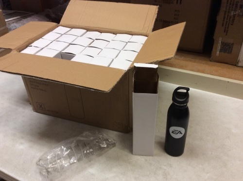 Case of (24) h2go EA Single Wall Stainless Water Bottle with Threaded Lid, 24 oz, Matte Black - New - Lot 935