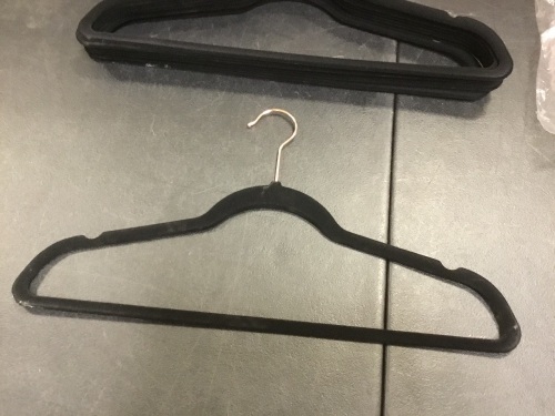 Lot of (10) Black Velvet Hangers - Appear New  - Lot 936