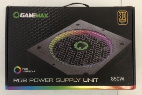 GAMEMAX Power Supply 850W RGB850-Rainbow, Appears New, Untested - Lot 1076