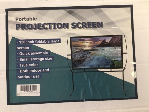 Projector Screen with Stand, 120 inch, New - Lot 1084