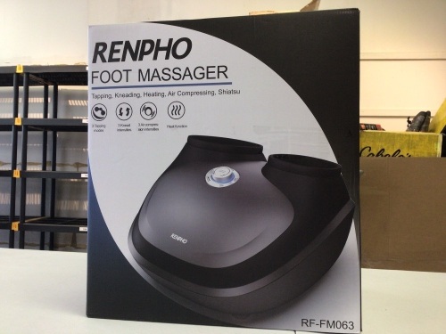 RENPHO Foot Massager with Heat, Electric Shiatsu Massager Machine with Powerful Tapping and Deep Kneading Function, New - Lot 1103