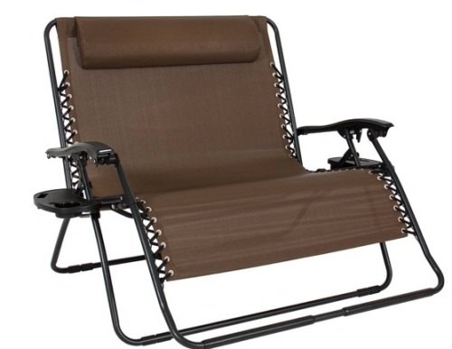 Oversized 2-Seat Zero Gravity Lounge Chair with Accessory Trays,NEW - Lot 88