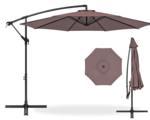 10ft Offset Hanging Outdoor Market Patio Umbrella w/ Easy Tilt Adjustment -,NEW - Lot 264