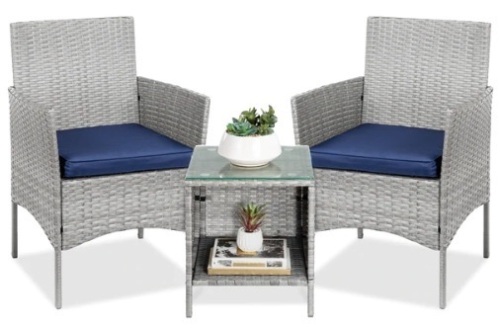 3-Piece Outdoor Wicker Bistro Set,Unknown - Lot 343