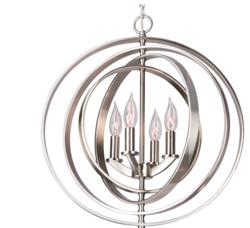4-Light Modern Sphere/Ord Chandelier,Apears New - Lot 387
