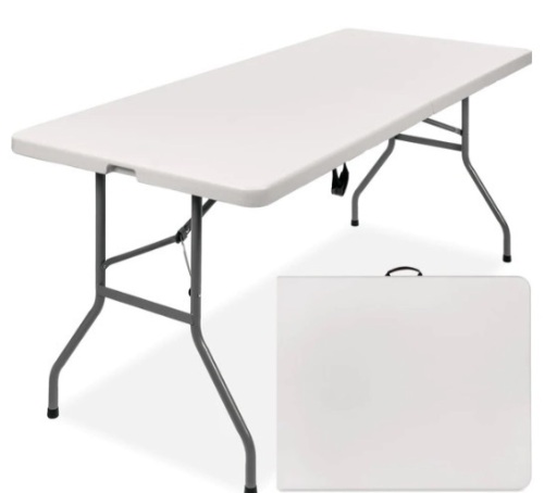 Plastic Folding Table Indoor Outdoor Heavy Duty Portable w/Handle,APPEARS NEW - Lot 441