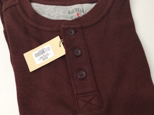 RedHead Thermal Henley Long-Sleeve Shirt for Men, New - Lot 670