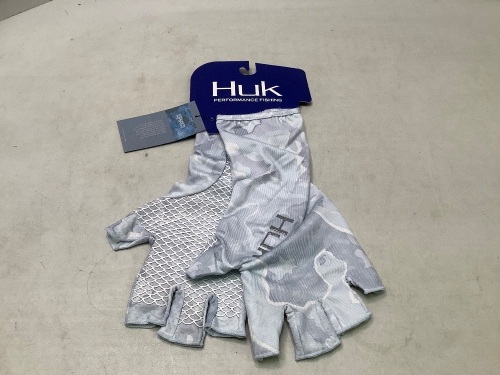 HUK Current Camo Sun Gloves, L,XL, Appears New - Lot 188