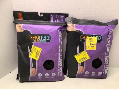 Lot of (2) Thermal Fleece Women's Leggings, XL, Appears New - Lot 336