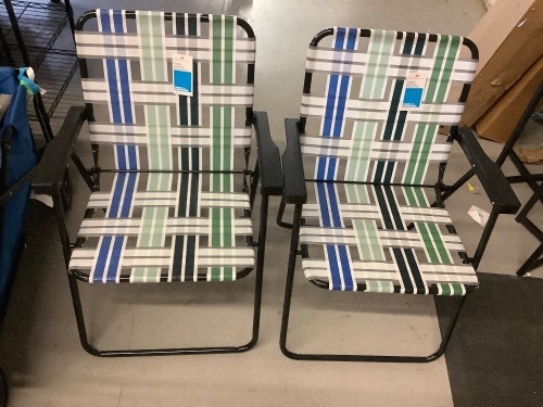 Lot of (2) Folding Webstrap Beach Chair, New - Lot 374