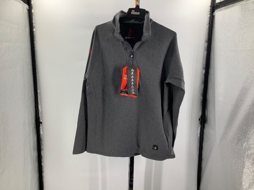 Action Heat 5 Volt Rechargeable 1/4 Zip Heated Shirt, Men's XL, Powers Up, Appears New - Lot 644