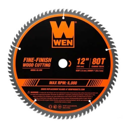 12-Inch 80-Tooth Fine-Finish Professional Woodworking Saw Blade for Miter Saws and Table Saws - Lot 97