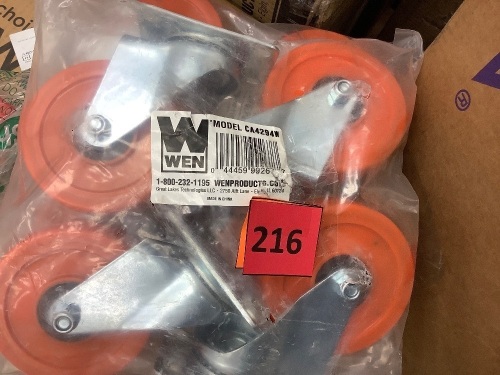 4-Inch 285-Pound Capacity Double Ball-Bearing Polyurethane Swivel Plate Caster (4-Pack) - Lot 216