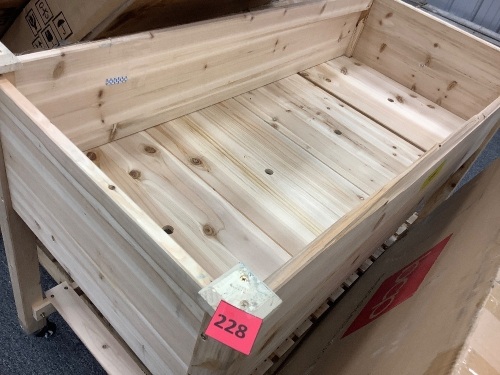 Mobile Raised Garden Bed Elevated Wood Planter w/ Wheels, Storage Shelf - Lot 228