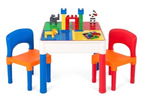 BCP 3-in-1 Kids Activity Table Set w/ Building Block Table, Appears New - Lot 408