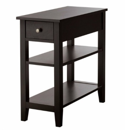 3-Tier Nightstand Bedside Table Sofa Side With Double Shelves Drawer-Coffee HW61591CF, Appears New - Lot 426