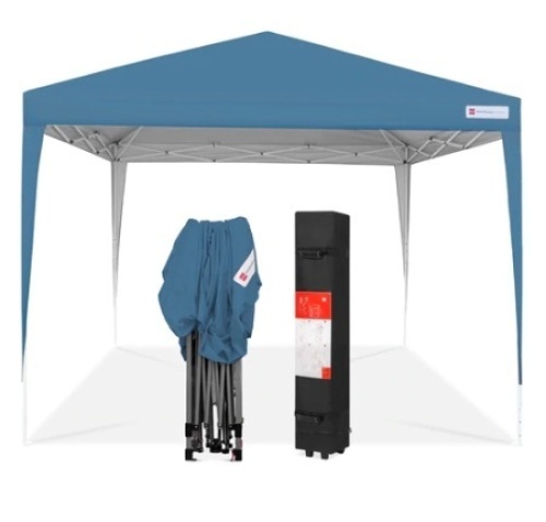Outdoor Portable Pop Up Canopy Tent w/ Carrying Case, 10x10ft, Blue, Appears New - Lot 428