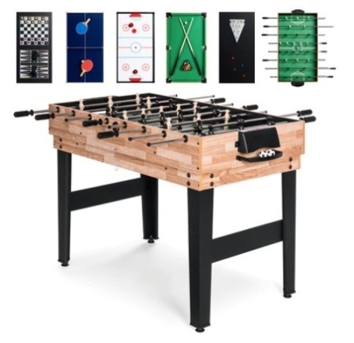 10-in-1 Combo Game Table Set w/ Pool, Foosball, Ping Pong, & Chess, 2x4ft, Appears New - Lot 429
