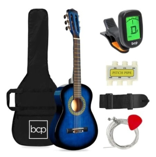 Kids Acoustic Guitar Beginner Starter Kit with Carrying Case, 30in, Appears New - Lot 444