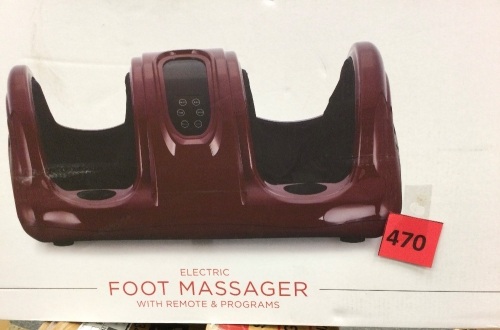 Therapeutic Foot Massager w/ High Intensity Rollers, Remote, 3 Modes - Lot 470