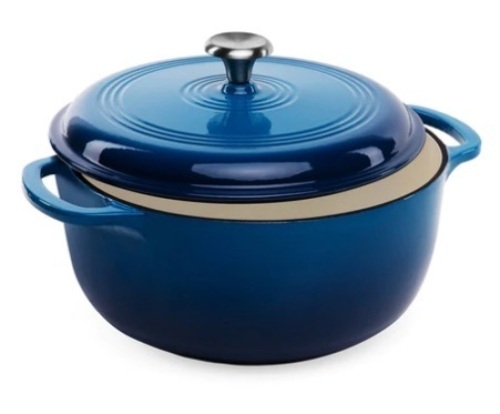 Enameled Cast Iron 6-Quart Dutch Oven, Blue, Appears New - Lot 486