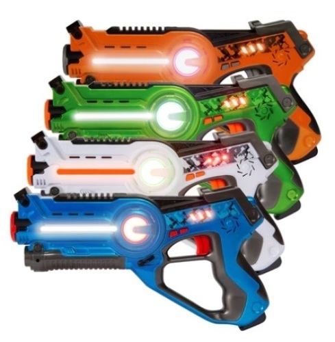 Set of 4 Infrared Laser Tag Guns for Kids & Adults w/ 4 Vests, Appears New - Lot 489