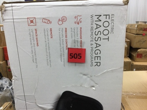Therapeutic Foot Massager w/ High Intensity Rollers, Remote, 3 Modes - Lot 505