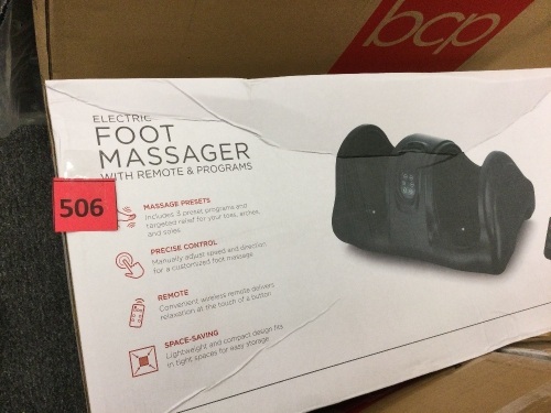 Therapeutic Foot Massager w/ High Intensity Rollers, Remote, 3 Modes - Lot 506
